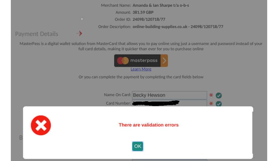 Yes, but what? And where? An example of poor error messaging.